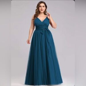 NWT - Elegant Teal Evening Gown